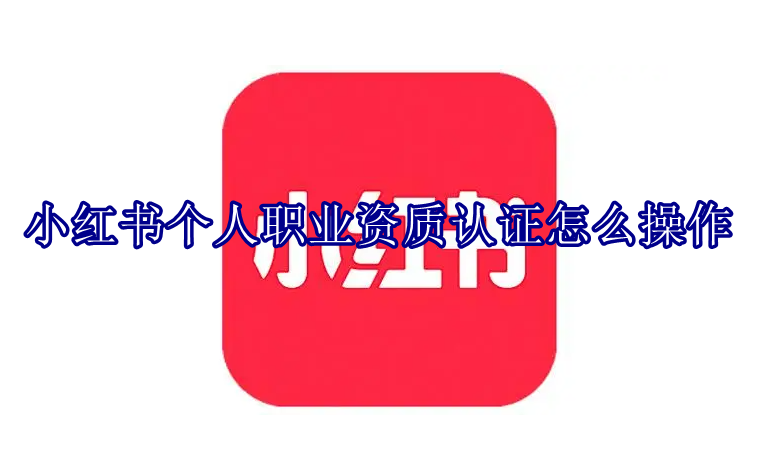 小红书个人职业资质认证怎么操作
