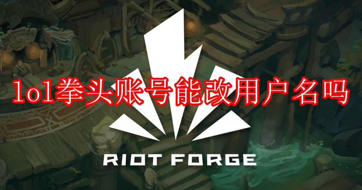 lol拳头账号能改用户名吗
