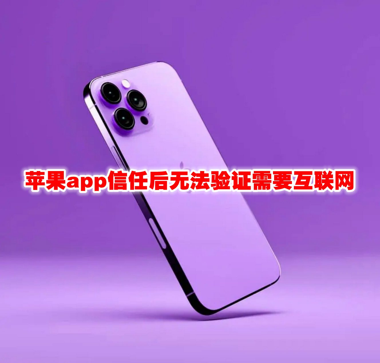 苹果app信任后无法验证需要互联网