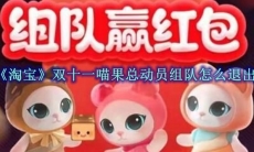 《淘宝》双十一喵果总动员组队怎么退出