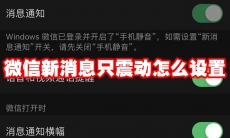 微信新消息只震动怎么设置