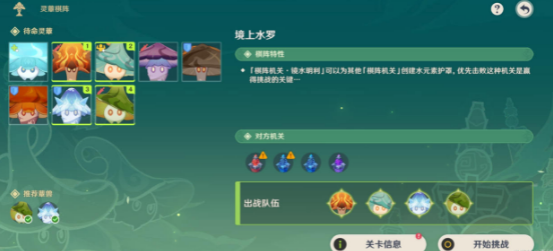 原神灵蕈棋阵第三天镜上水罗怎么玩